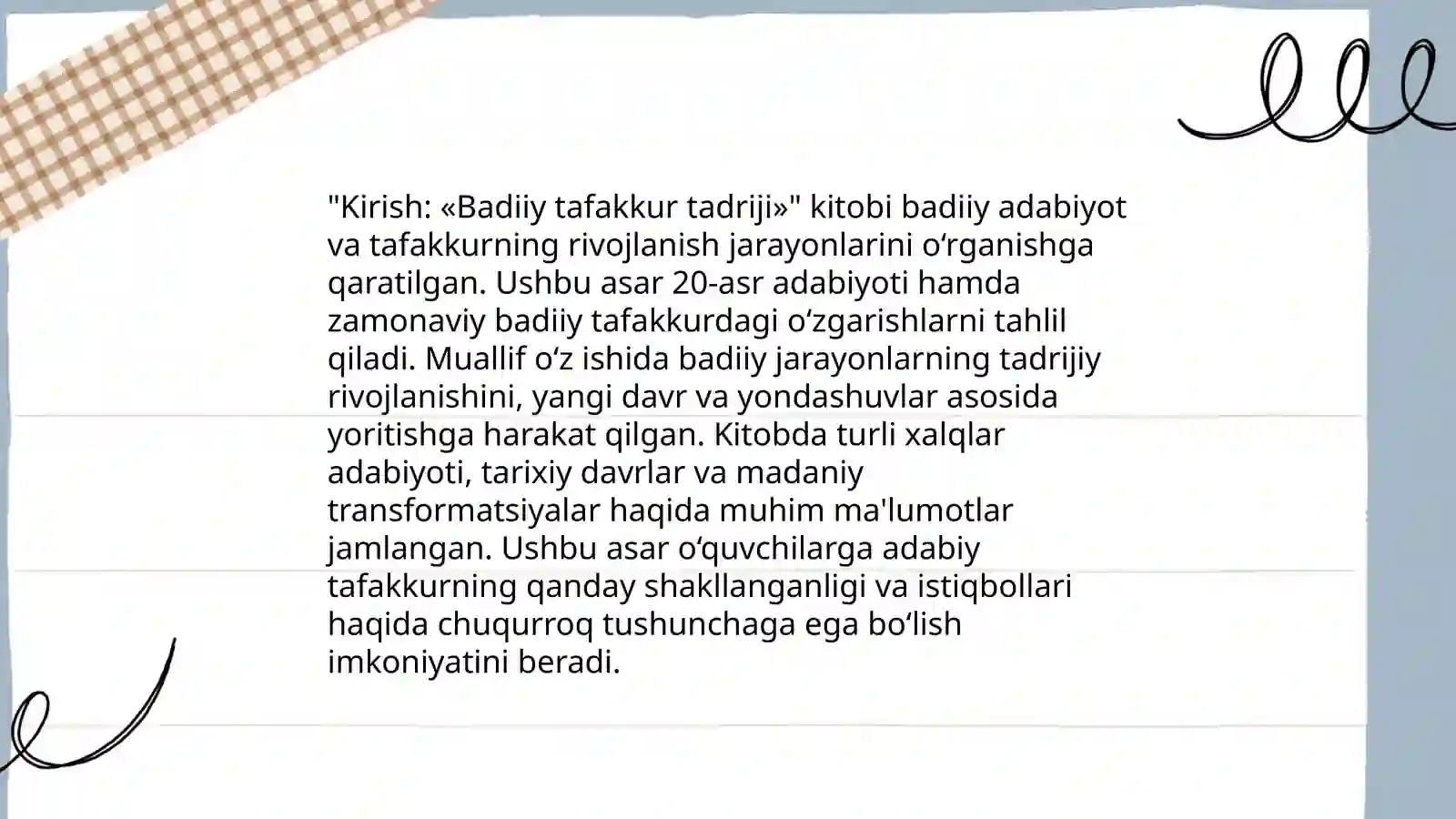 «Badiiy tafakkur tadriji» kitobi tahlili 3