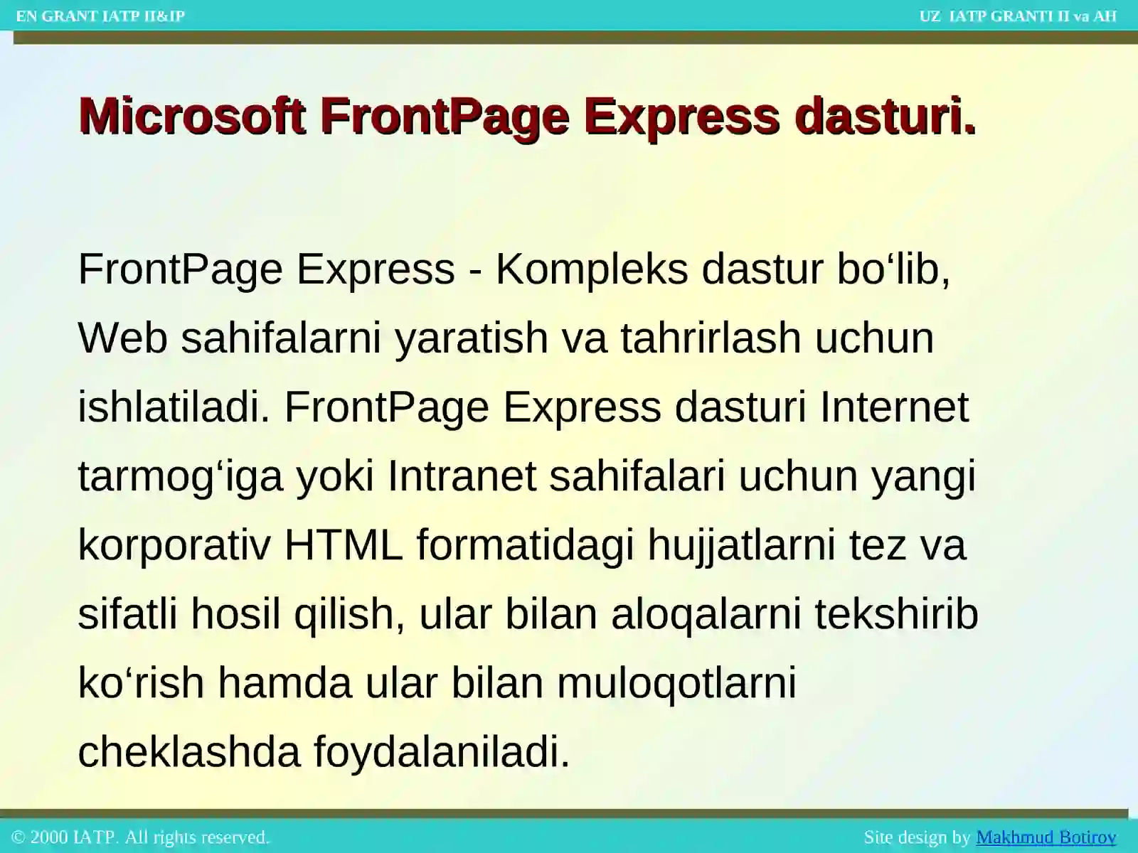 Microsoft FrontPage Express 3
