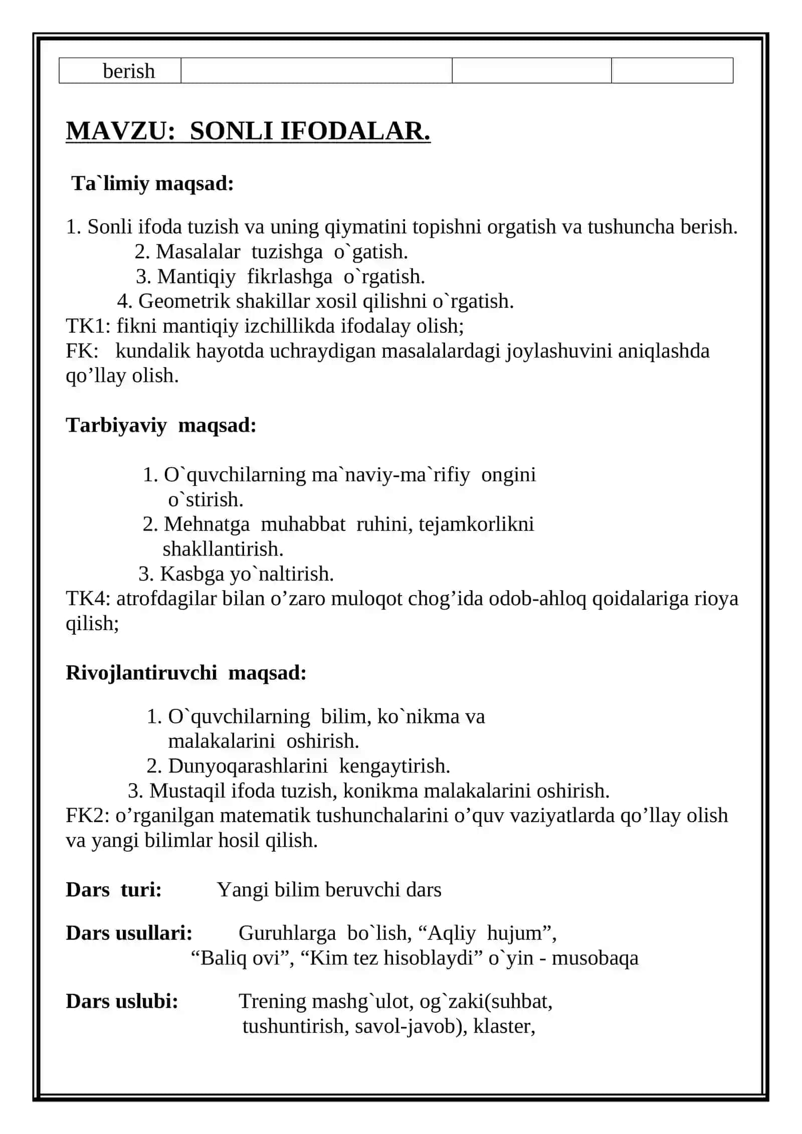 SONLI IFODALAR. 3