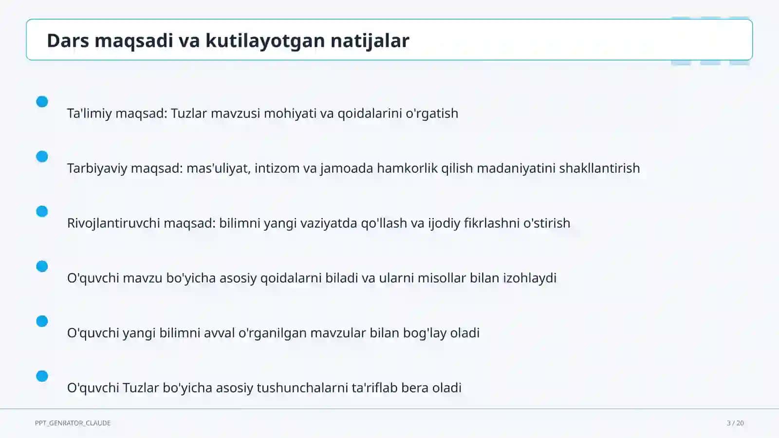 Tuzlar (8-sinf) 3