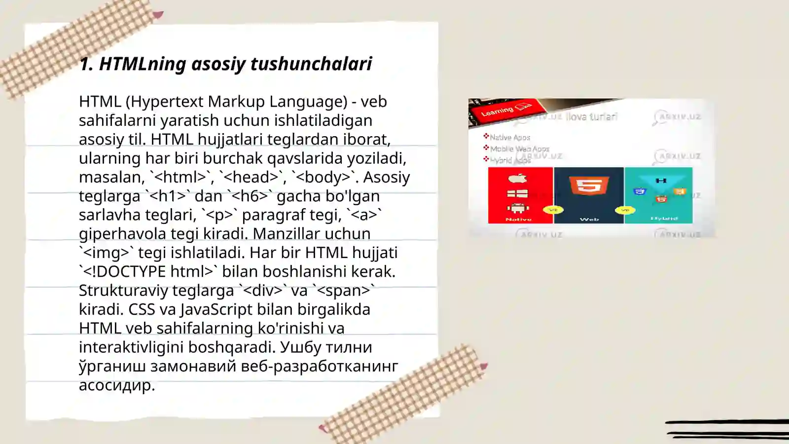 HTML TUSHUNCHASI 3
