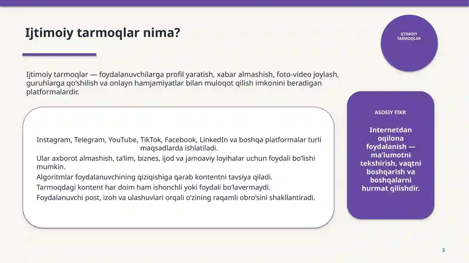 RAQAMLI MADANIYAT INTERNET VA IJTIMOIY TARMOQLARDAN OQILONA FOYDALANISH 3
