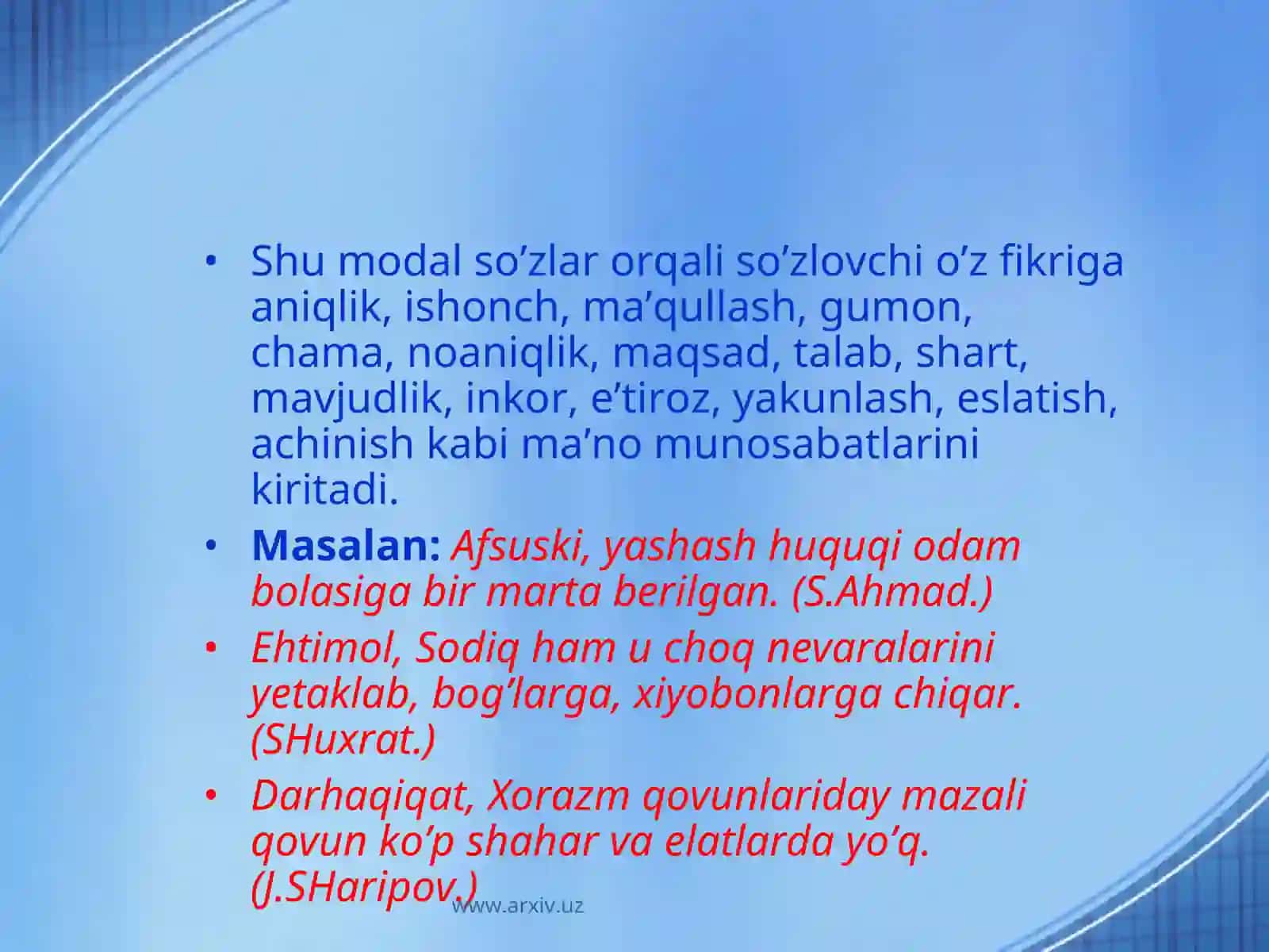 Modal so’zlar 3