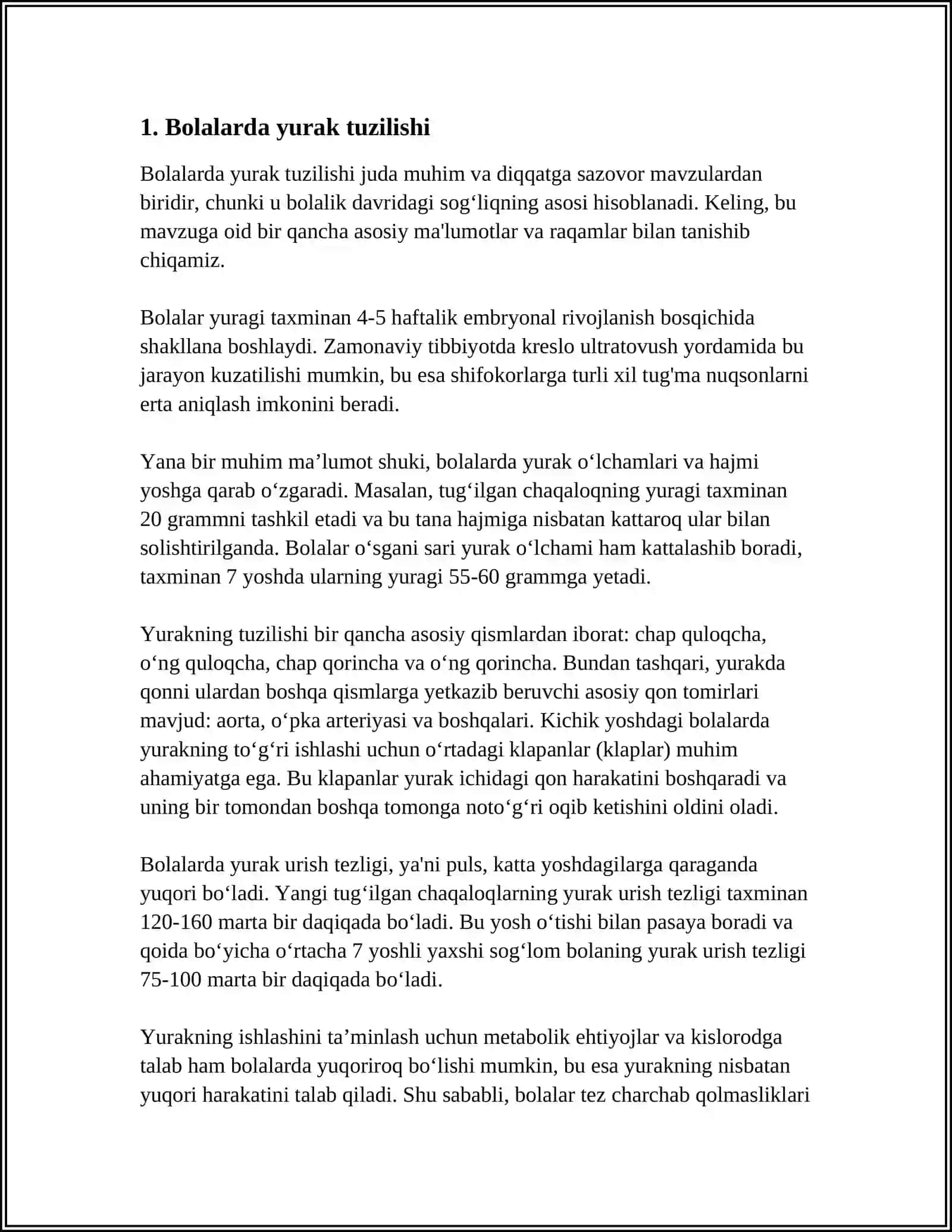 BOLALARDA YURAK ANATOMI VA FIZIOLOGIK XUSISIYATLARI 3