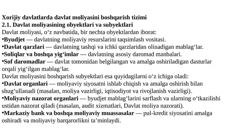 Davlat moliyasi boshqarish organlari va ularning vakolatlari 3