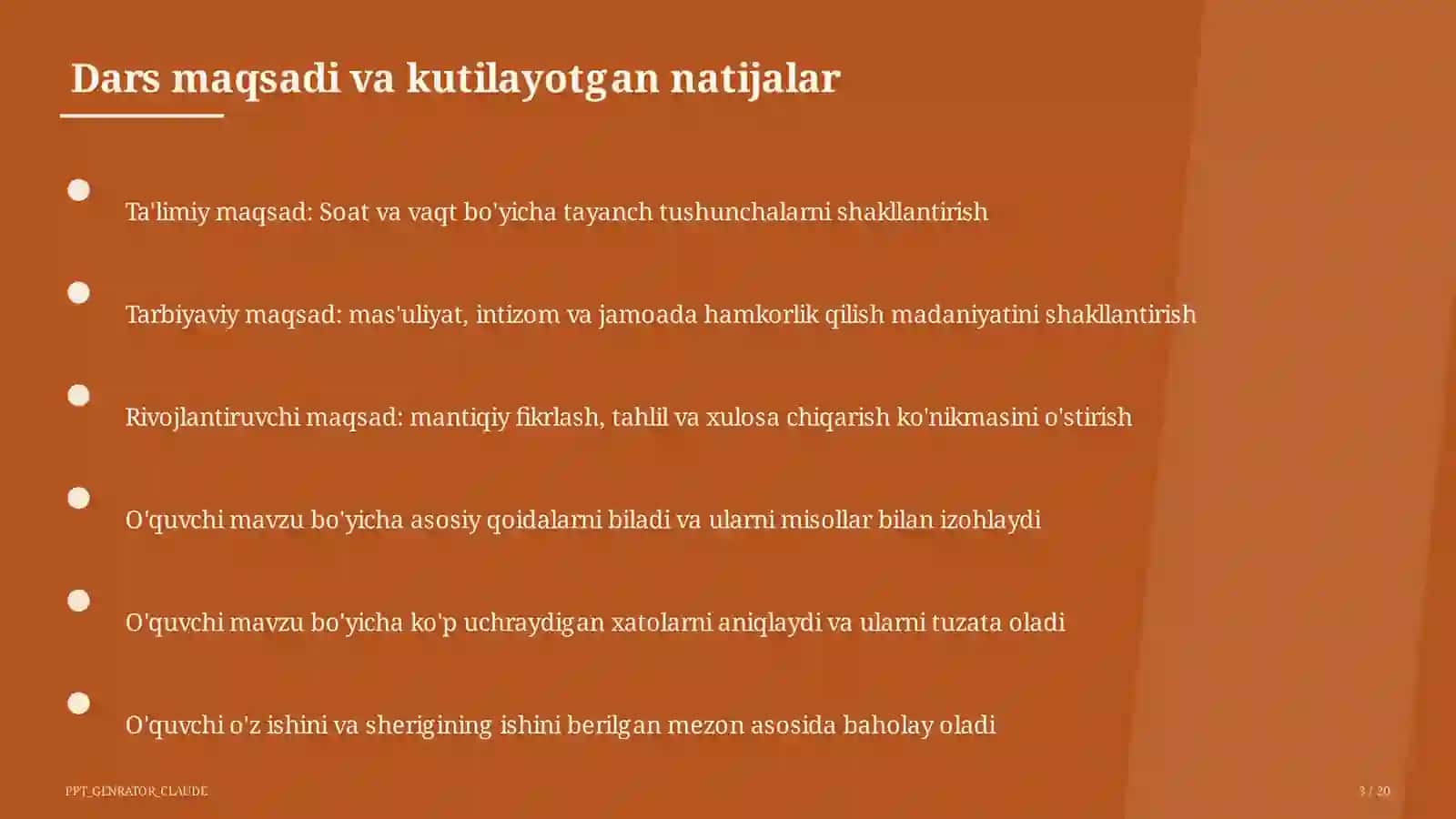 Soat va vaqt (1-sinf) 1