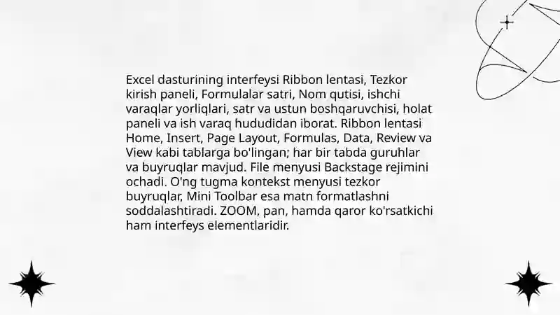 Elektron jadvallar. Ms excel dasturi 3