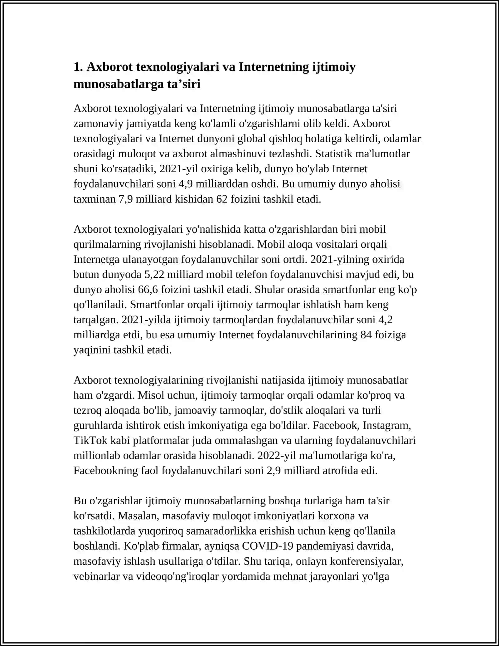 AXBOROT TEXNOLOGIYALARI IJTIMOIY MUNOSABATLARGA TA’SIRI 3