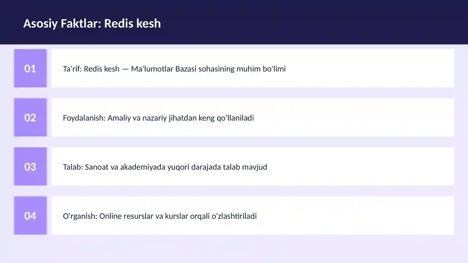 Mavzuga Kirish — Redis kesh 3