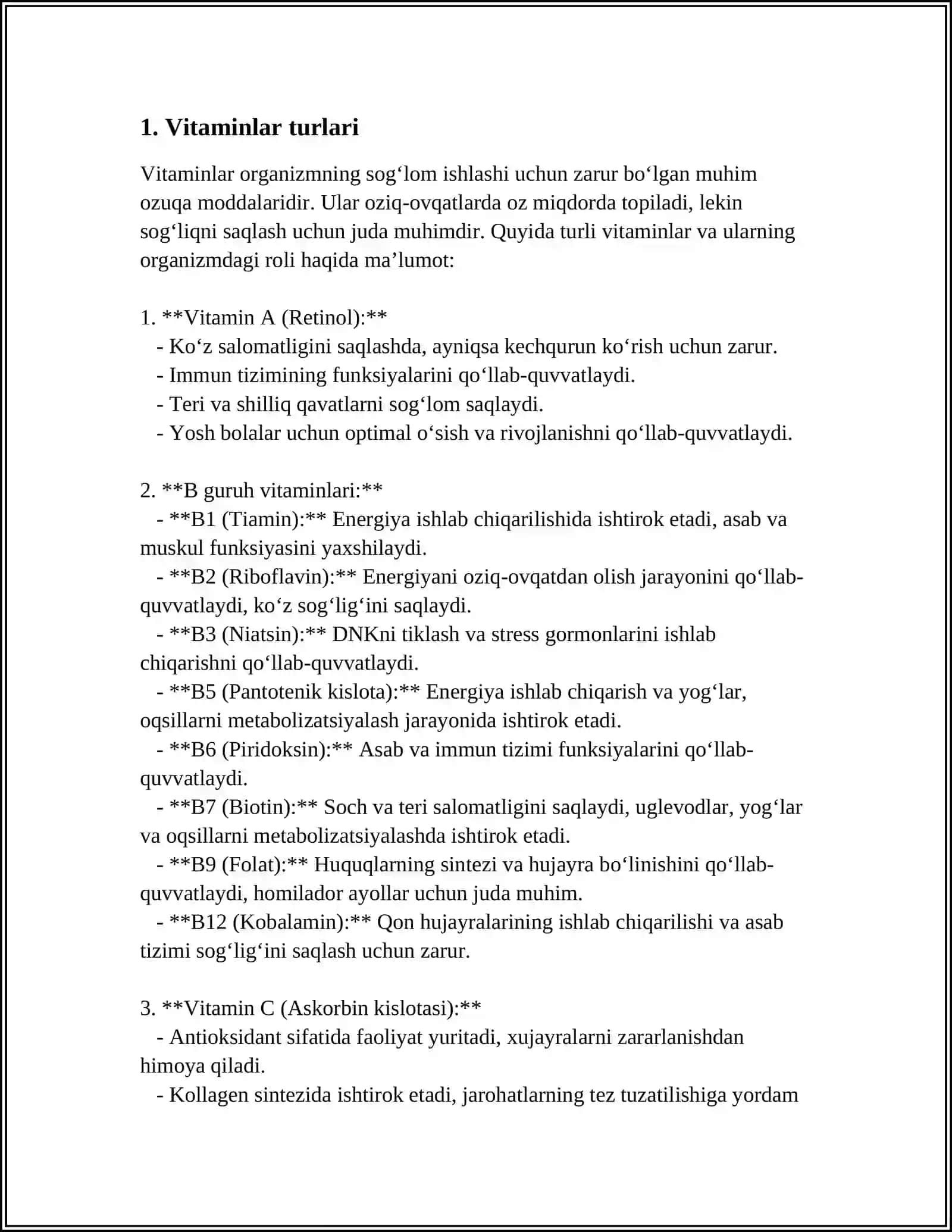 VITAMINLAR 12 LEST 3