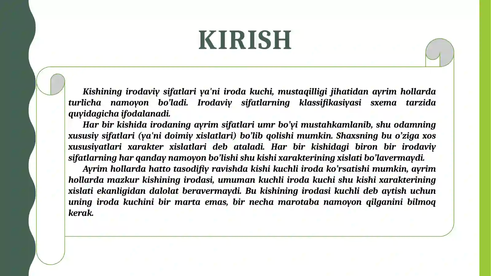 Irodaviy sifatlar va uning turlari tavsifi 3