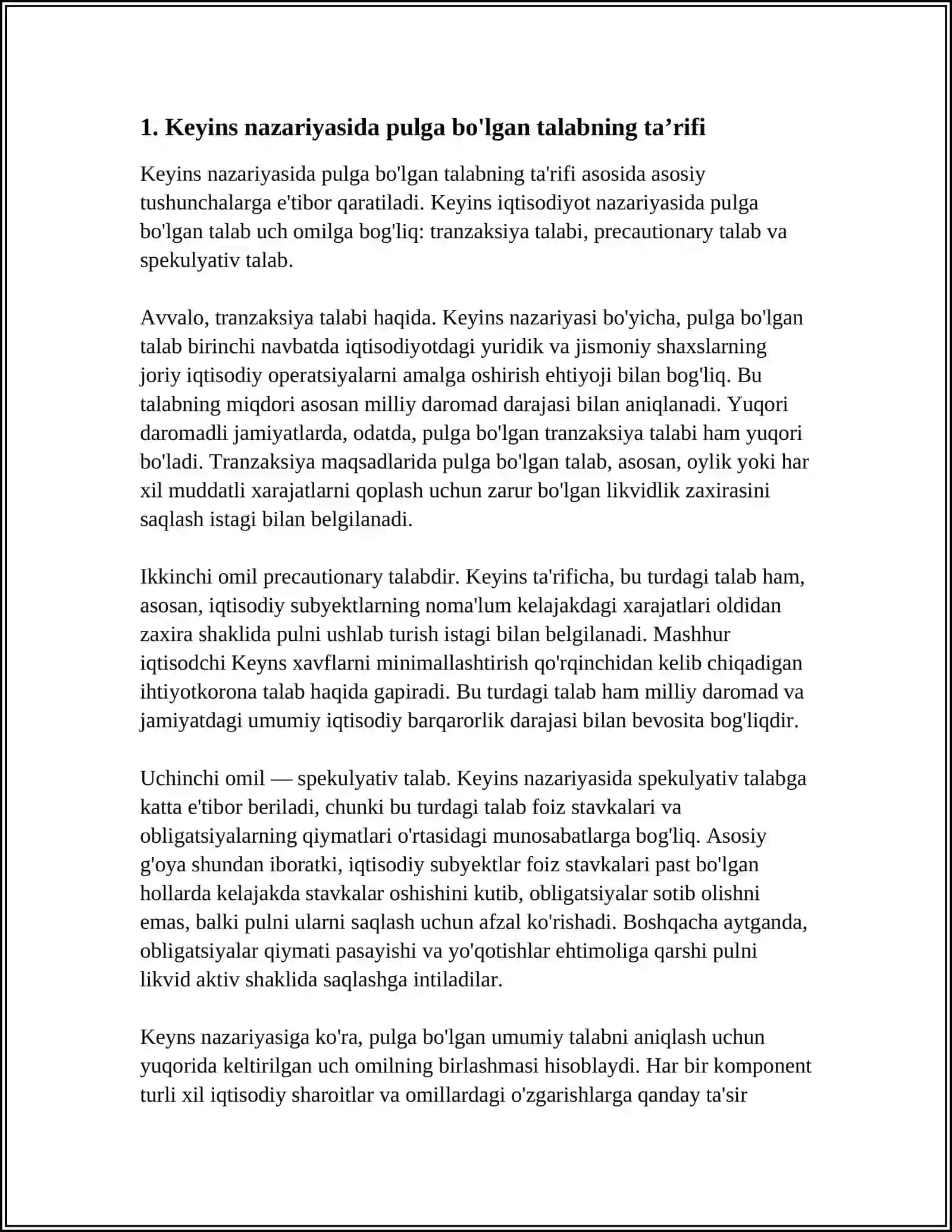 KEYINS NAZARYASIDA PULGA BULGAN TALAB 3