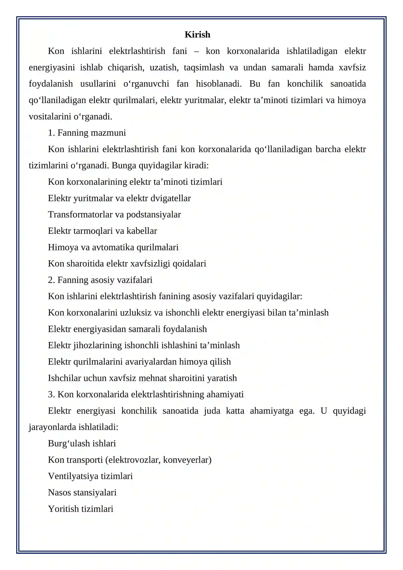 Kon korxonalari elektr ta’minotida qisqa tutashuvlar 3