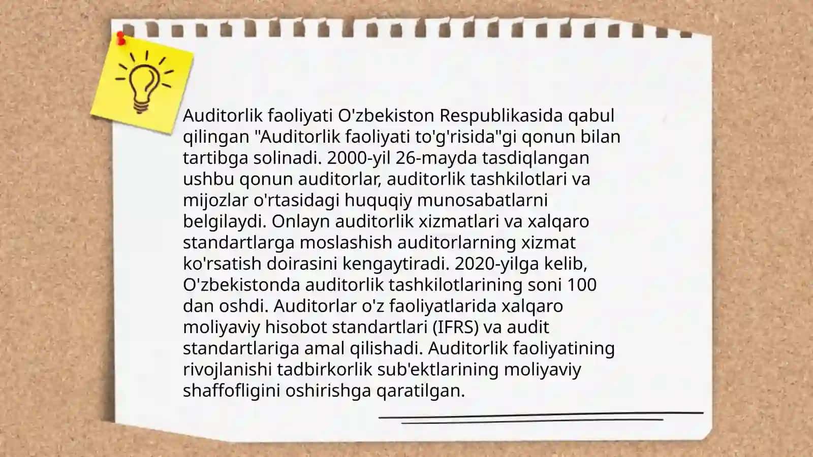 Auditorlik faoliyatining huquqiy asoslari, xalqaro audit standartlari 3