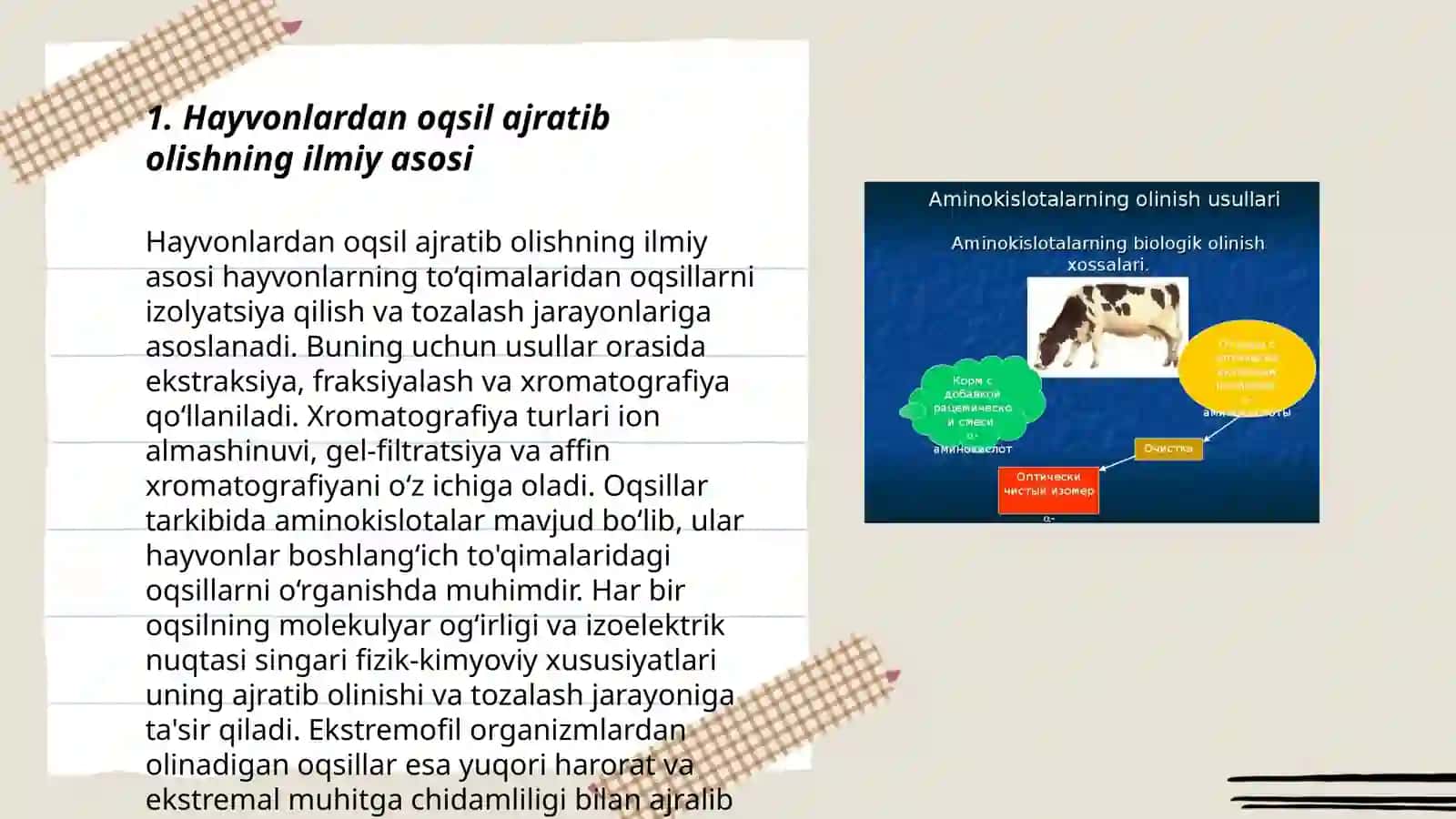 Hayvonlardan oqsil ajratib olish 3