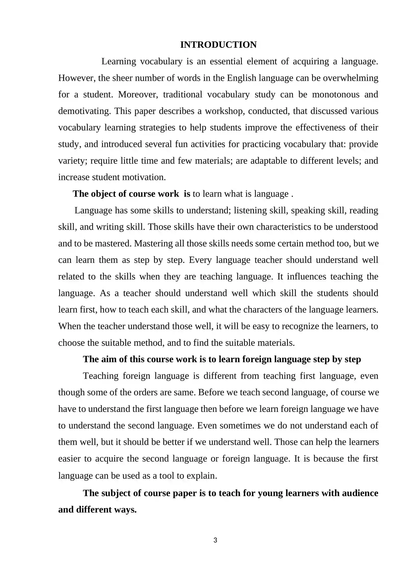 COURSE WORK: Teaching word building to higher classes 3