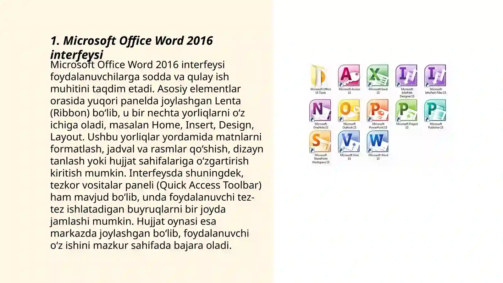 Microsoft Office Word 2016 bilan ishlash 3