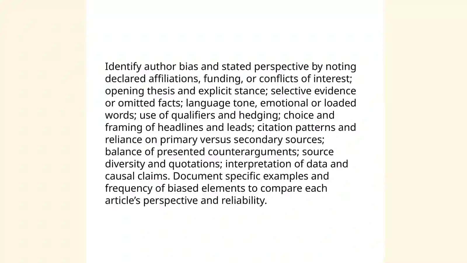Comparing Two Articles on the same topic - evaluating perspective and reliability 3