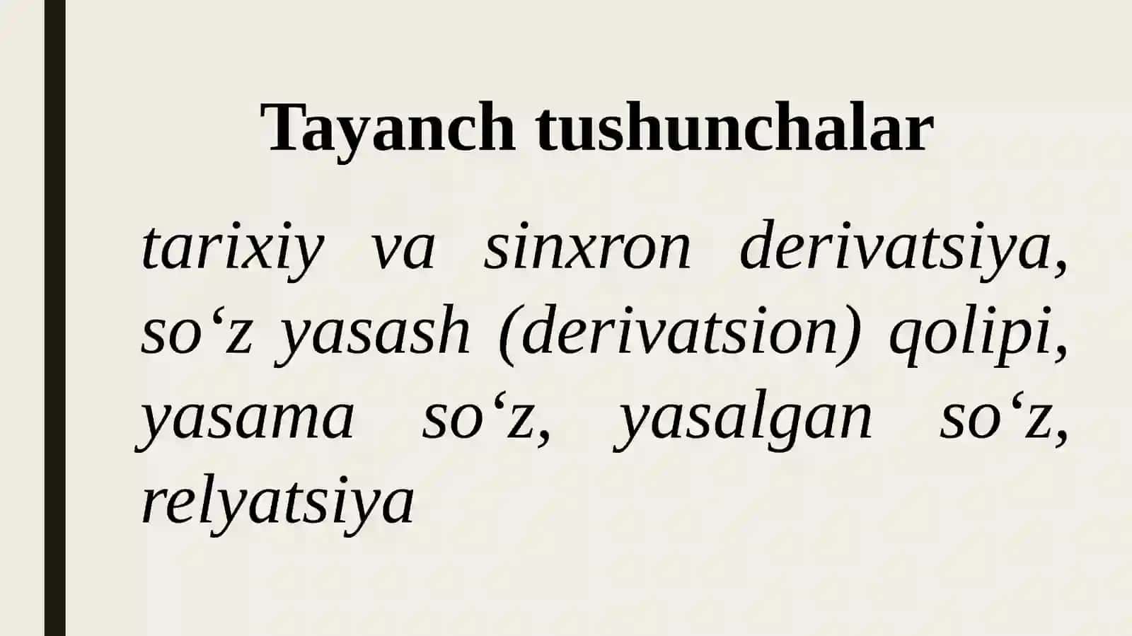 Oʻzbek tili derivatsiyasi 3