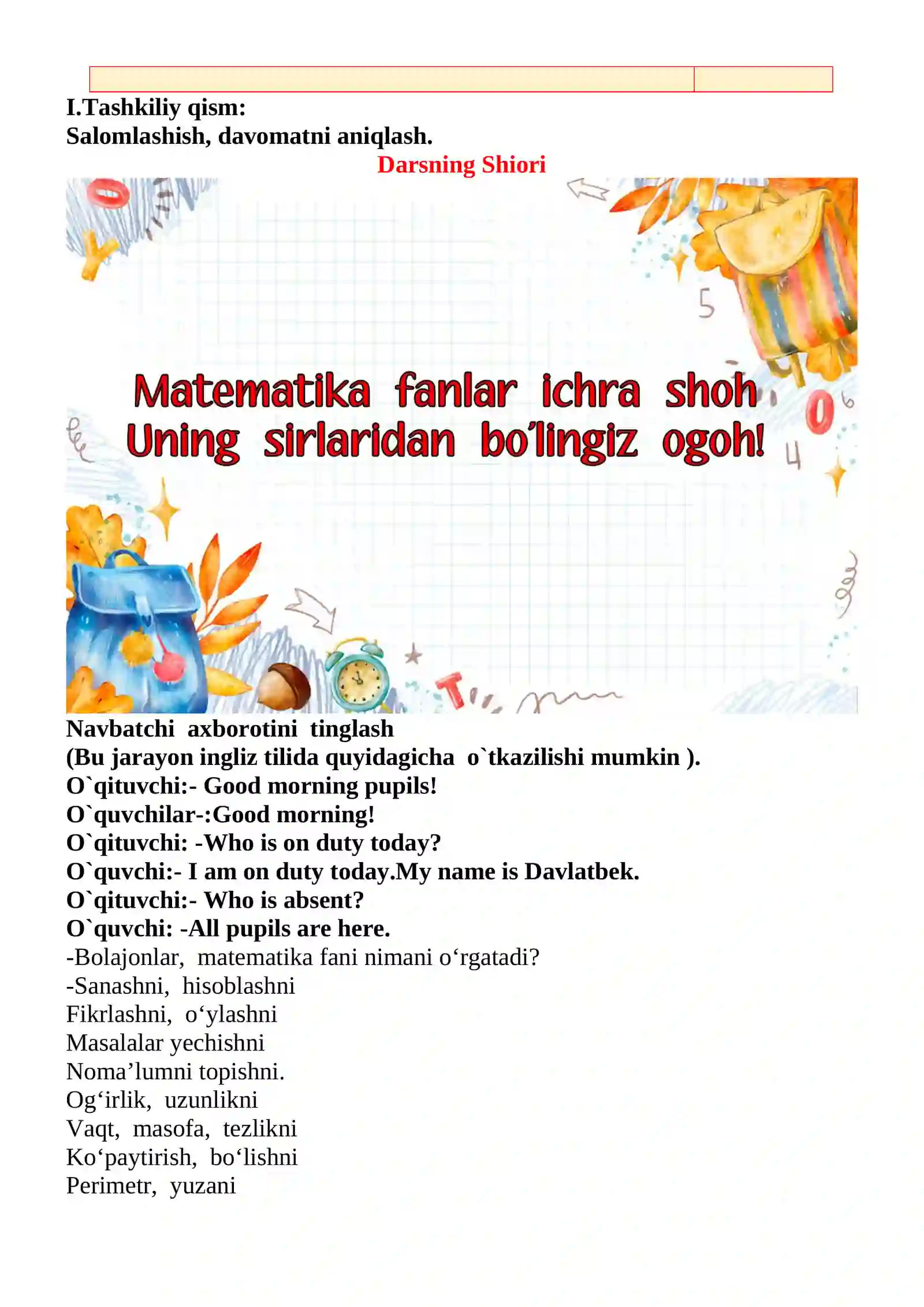 Sonni 6 ga bo'lish mavzusida 2-sinf matematika fanidan dars ishlanmasi 3