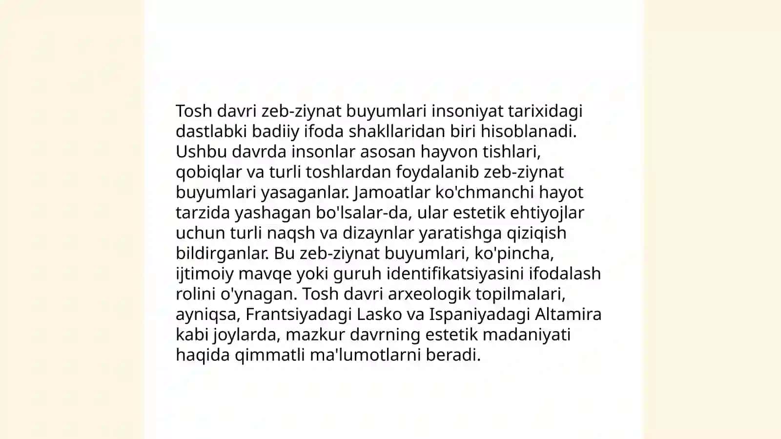 Oʻrta Osiyoda tosh davri zeb ziynat buyumlari 3