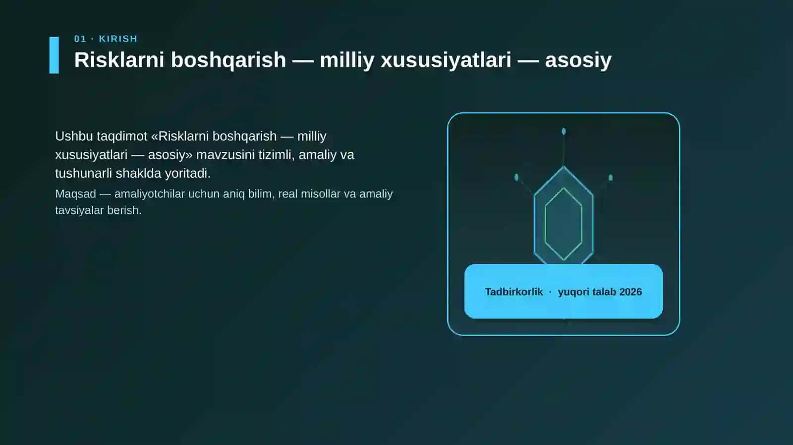 Risklarni boshqarish — milliy xususiyatlari — asosiy 3