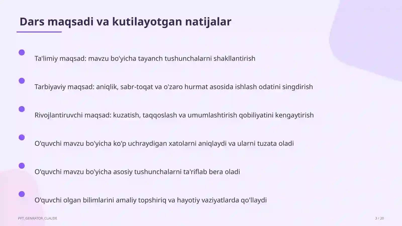 O'zbekiston Respublikasi Konstitutsiyasi: asosiy tamoyillar (9-sinf) 3