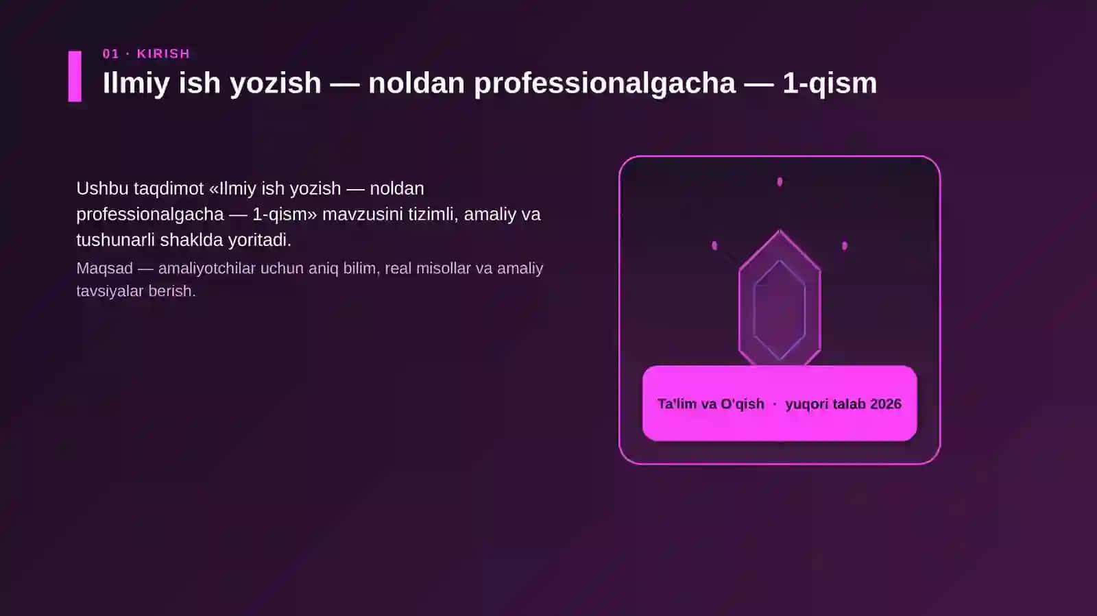 Ilmiy ish yozish — noldan professionalgacha — 1-qism 3