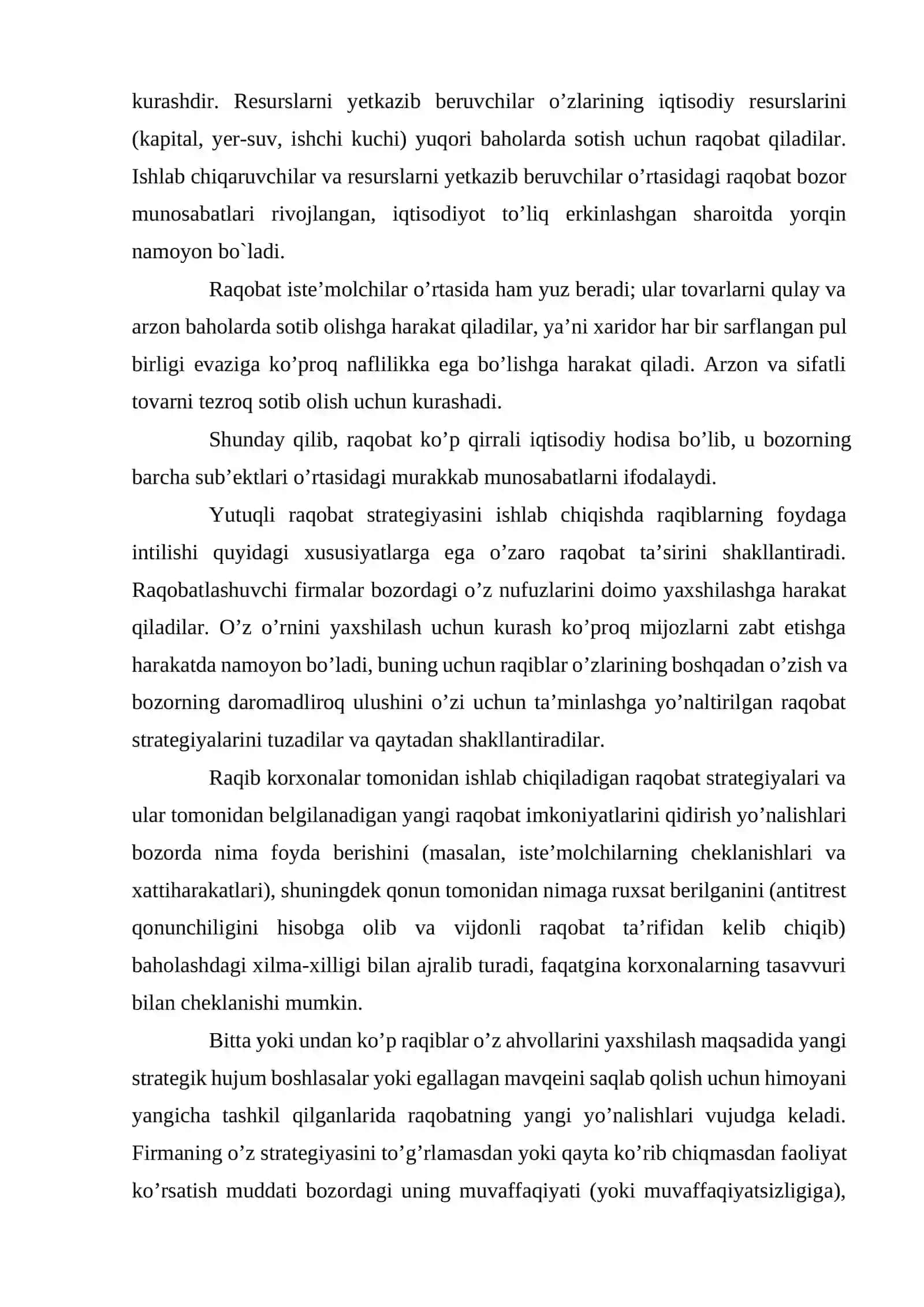 Raqobat nazariyasining evolutsion rivojlanishi 3