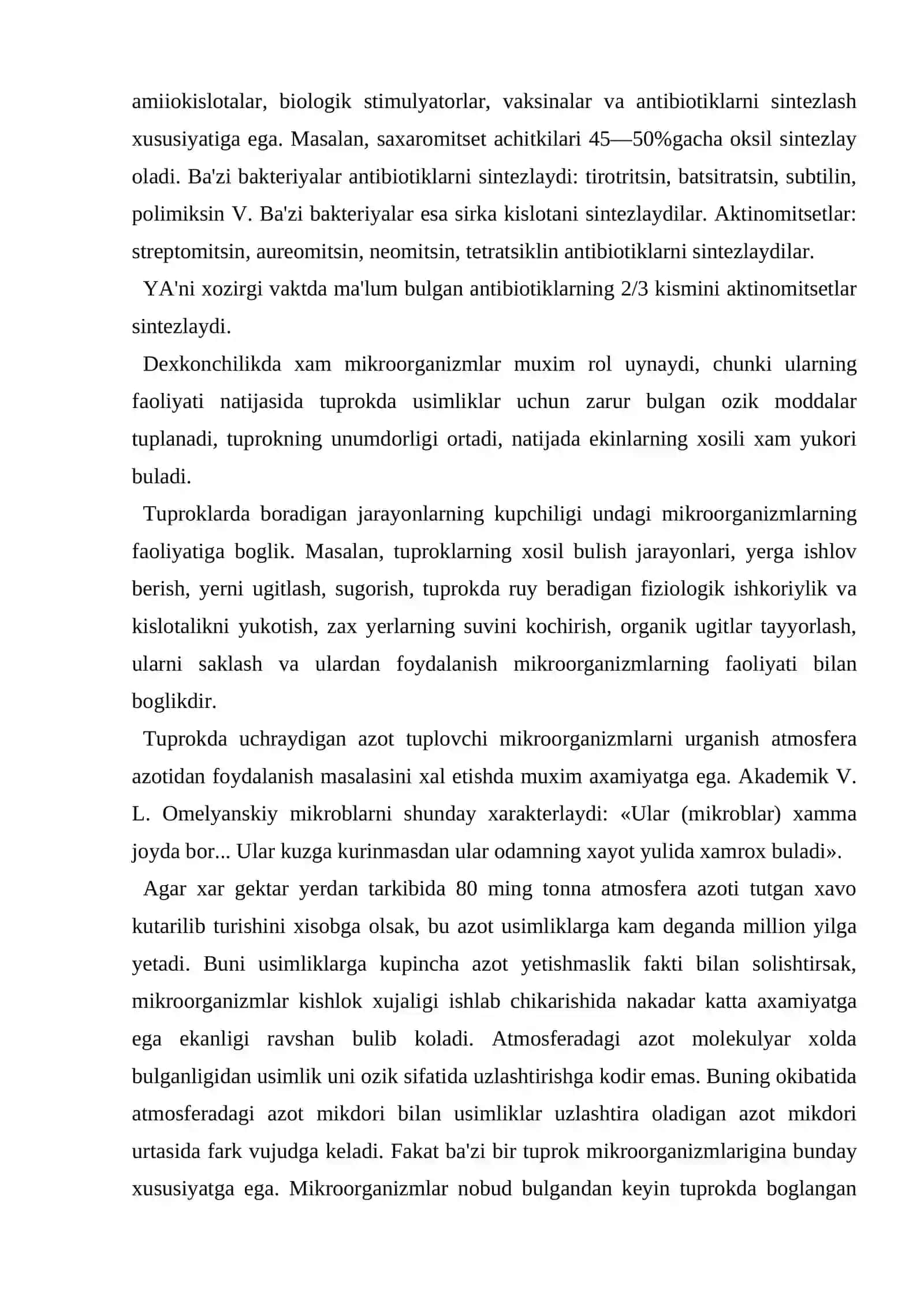 Tibbiyotda mikroorganizmlar kanday axamiyatga ega 3
