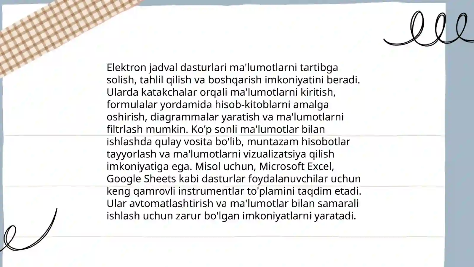Elektron jadval dasturlari 3