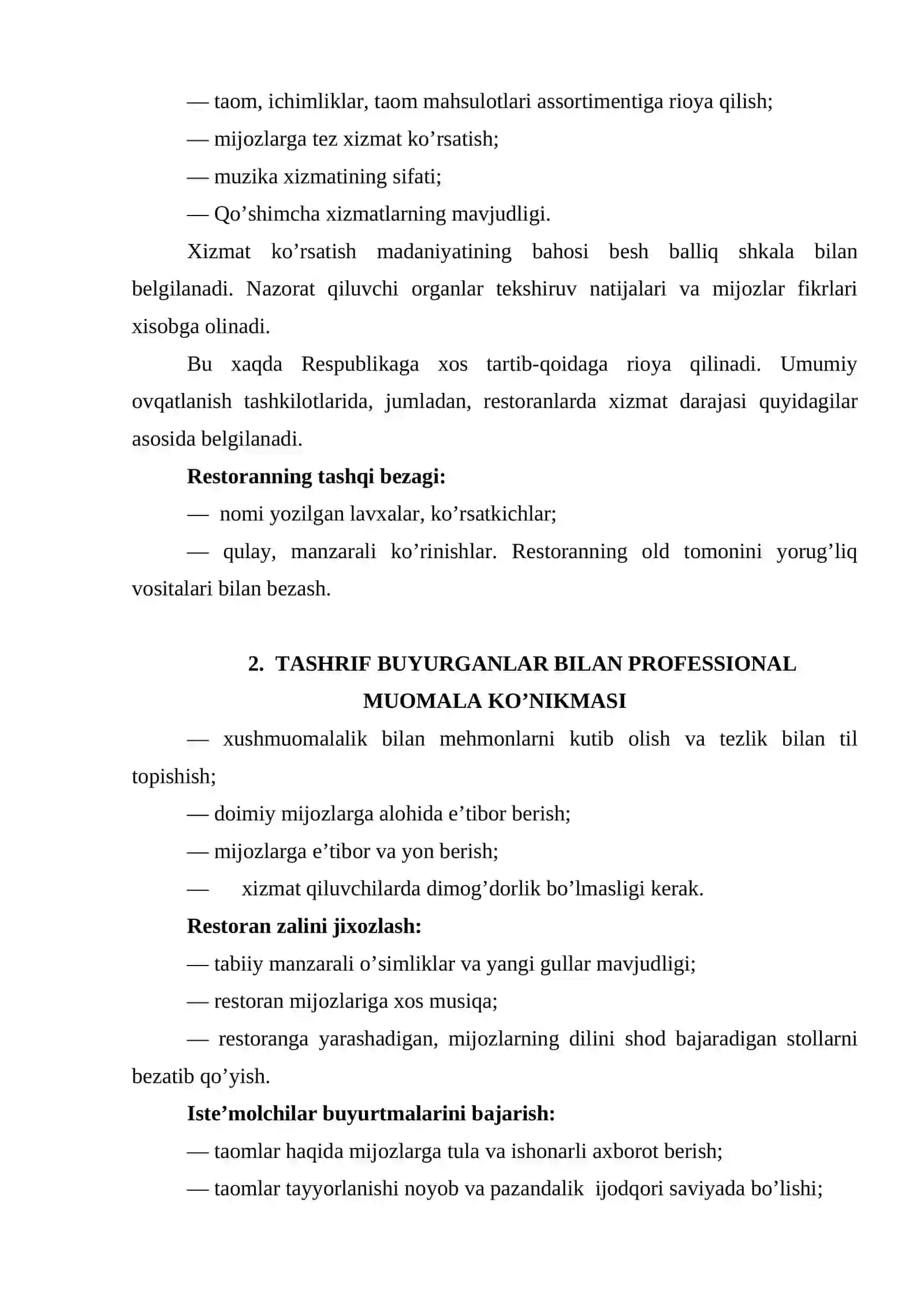 Mijоzlаrgа хizmаt ko’rsаtishning хаlqаrо stаndаrtlаri 3