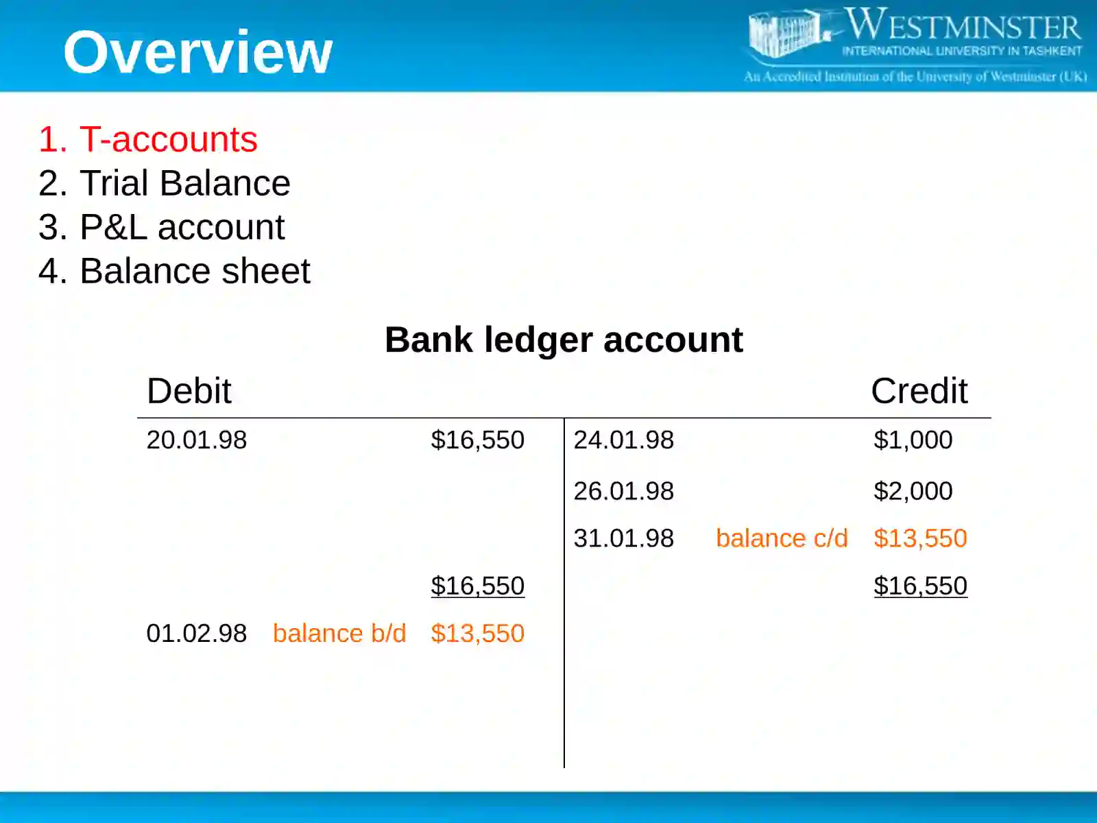 Lecture 8Balance Sheet 3