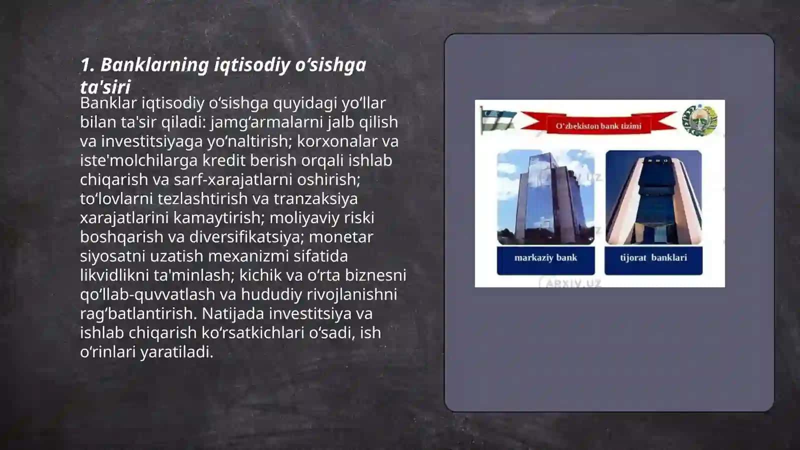 Banklar va ularning bozor iqtisodiyotidagi ro‘li 3