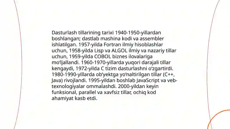 Dasturlash tillari 3