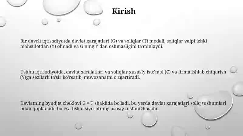 Birdavrl iqtisodda davlat xarajatlari va soliqlar 3