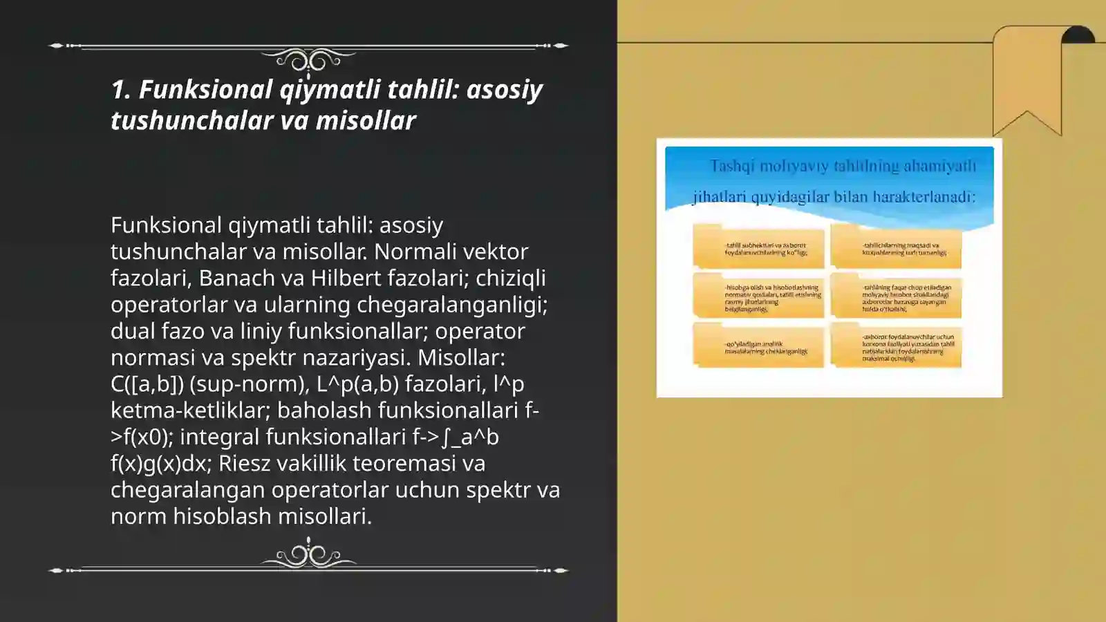 Funksional qiymatli tahlil 3