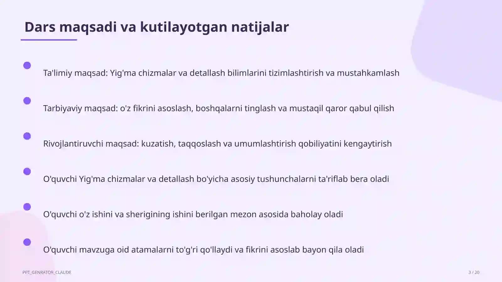Yig'ma chizmalar va detallash (9-sinf) 3
