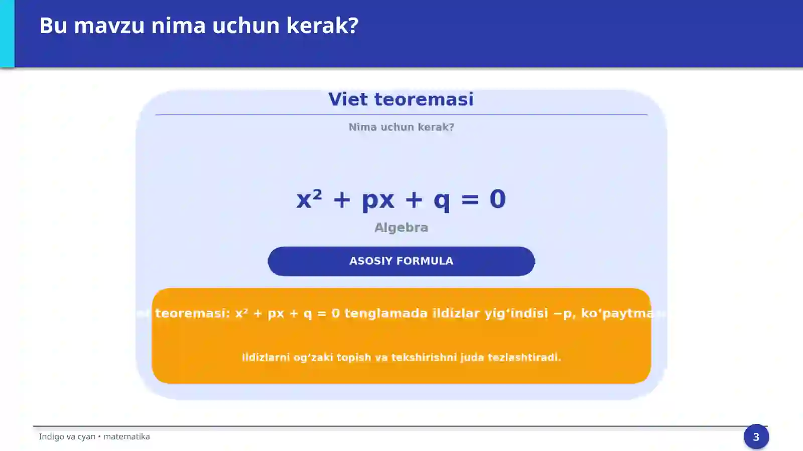 Viet teoremasi 3