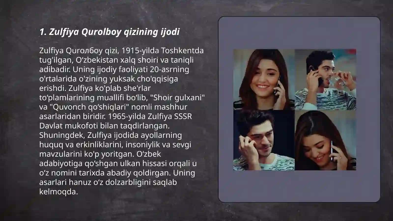 Zulfiya Qurоlbоy qizi. “Yovuzlik farishtasi” 3