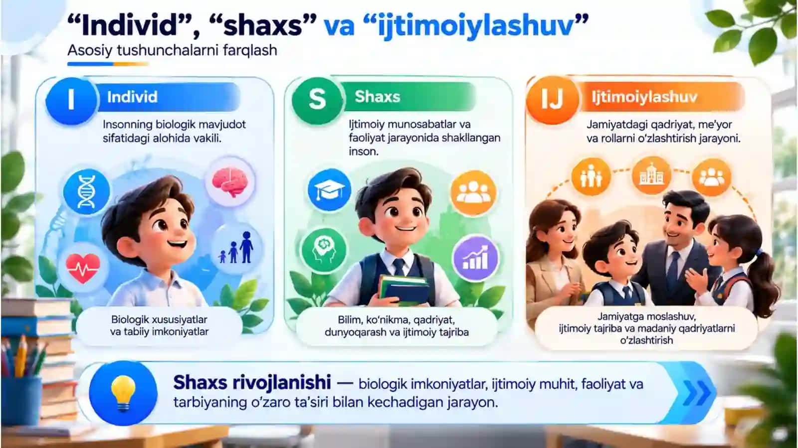 Shaxs rivojlanishi tarbiya va sinf muhiti 3