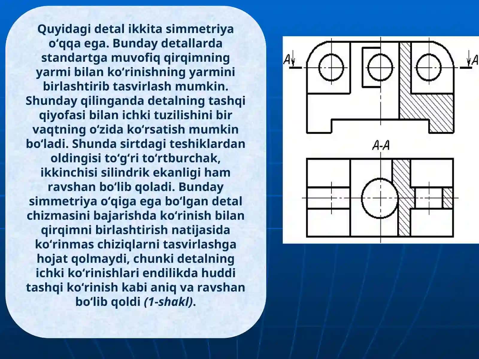 Ko’rinishning bir qismini bilan qirqimning bir qismini birlashtirib tasvirlash.ppt 3