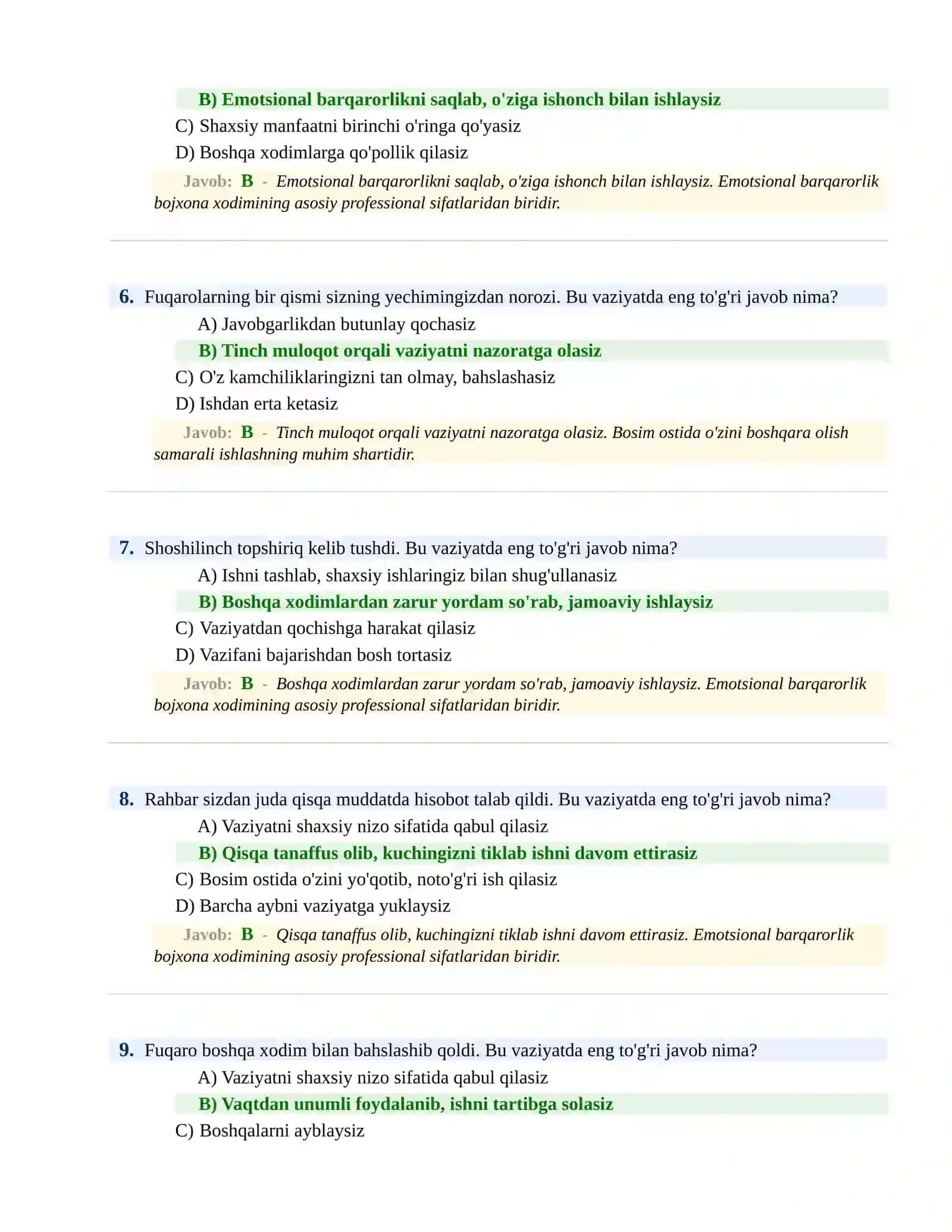 BOJXONA XIZMATIGA ISHGA KIRISH PSIXOLOGIK SINOV Testlari 3