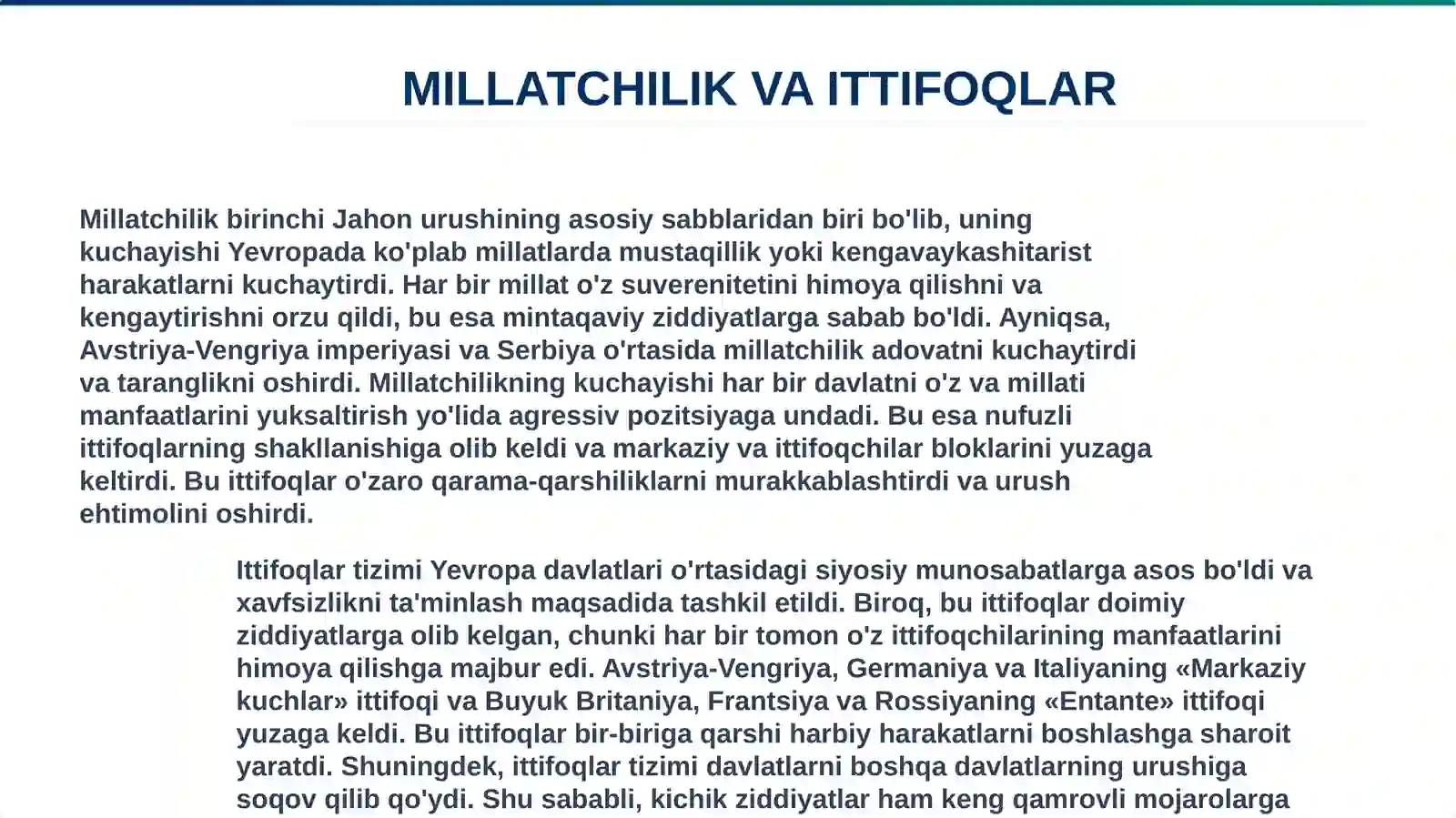 BIRINCHI HAJON URUSHI BOSHLANISH SABABLARI 3