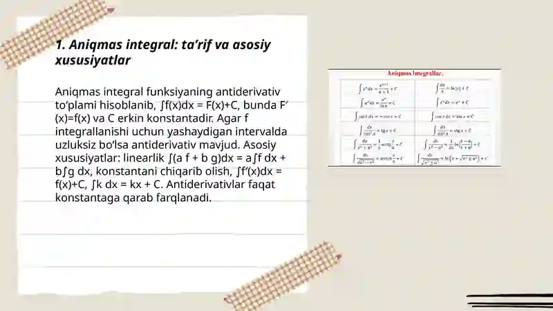 Aniqmas integrallar 3