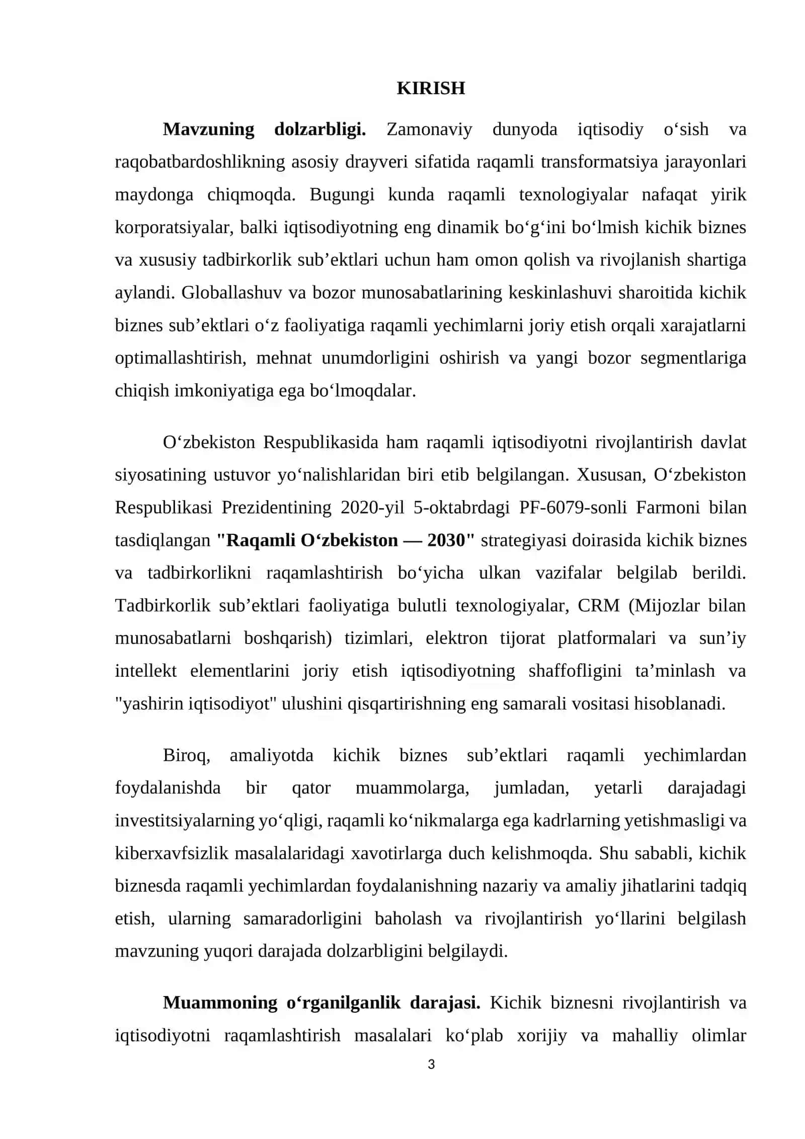 Raqamli iqtisodiyot tushunchasi va uning kichik tadbirkorlikdagi o‘rni 3