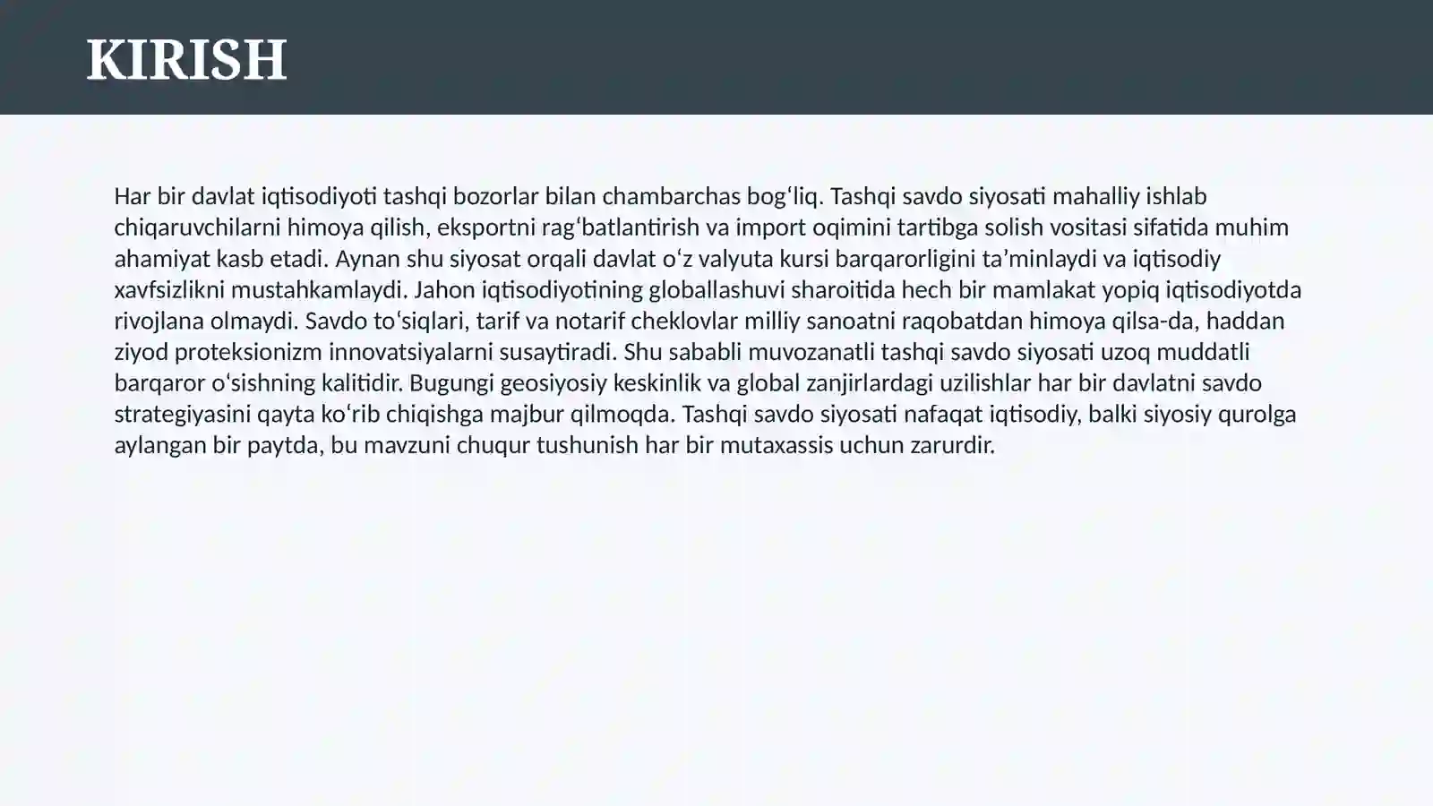 TASHQI SAVDO SIYOSATI 3