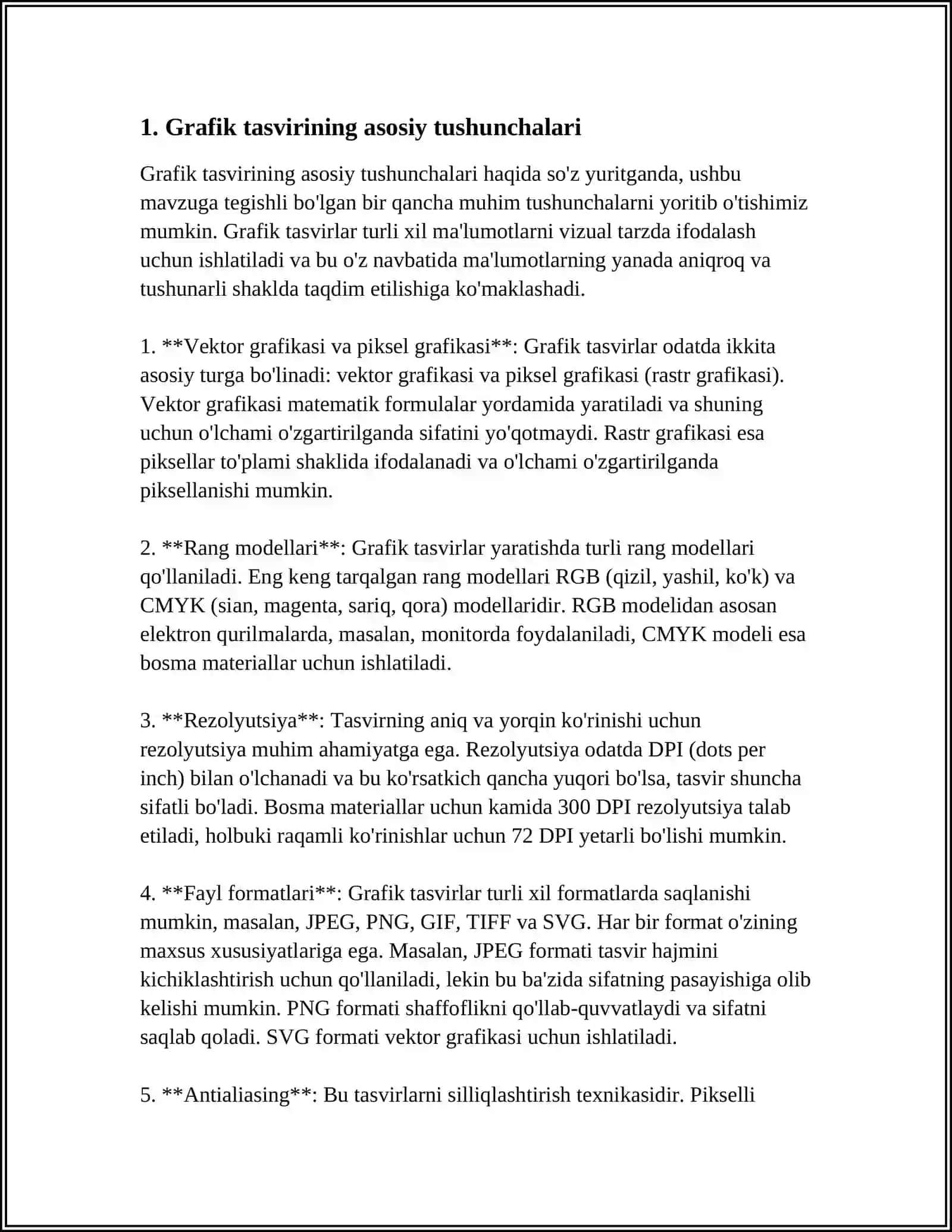 HISOBLASH JARAYONLARINING GRAFIK TASVIRI 3