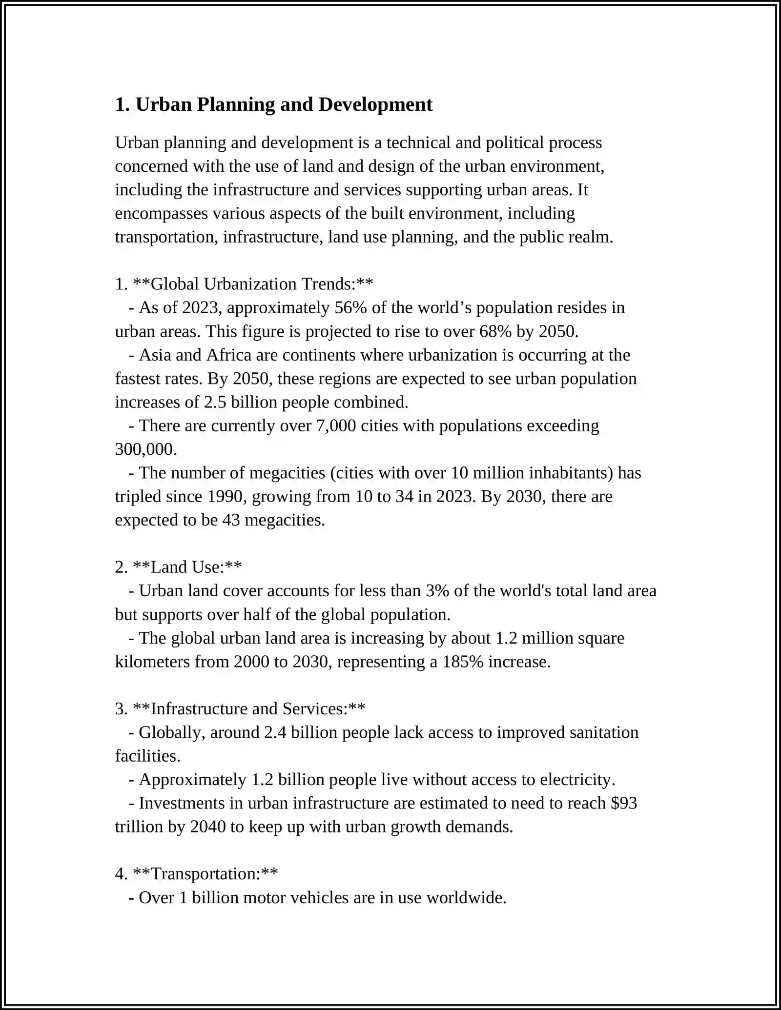 Urban Planning and Development 3