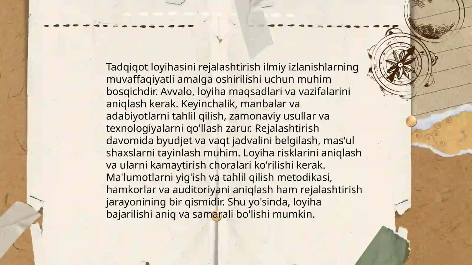 Tadqiqot loyihasi va tadqiqot o'tkazish jarayononi tashkel etish 3